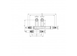 SLHK-Двойной тройник для подключения радиаторов 16 × 15 Cu × Заглушка
